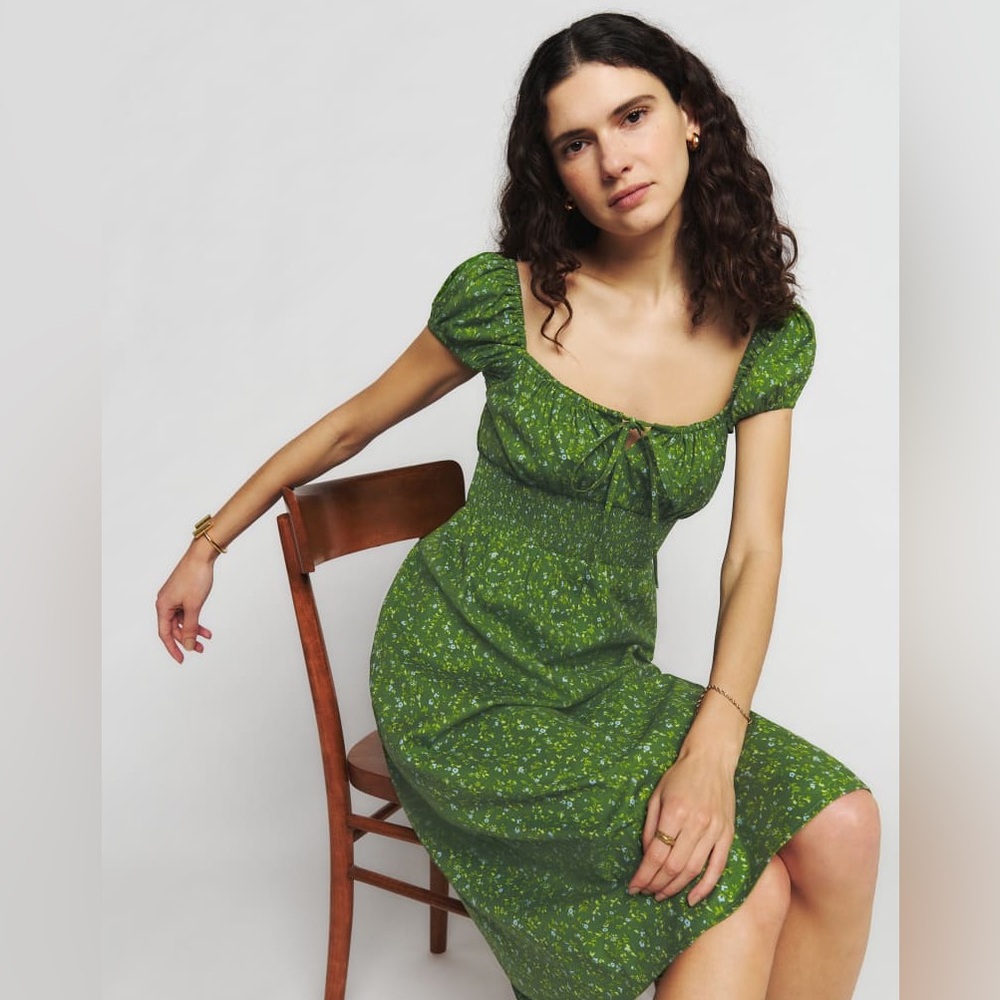 2 dresses - Reformation Arna Cotton Midi Puff Sleeve Dress